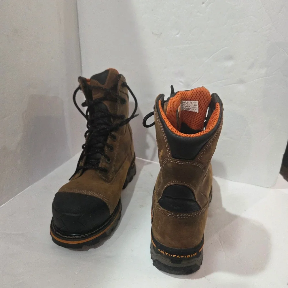 Timberland PRO Boondock 8 Inch Composite Toe Waterproof Work Boots Brown Mens 8M - Picture 4 of 12